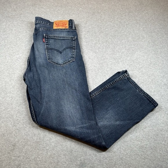 Levis 514 Jeans Mens 35x30 Fits 35x27.5 Blue Denim Slim‎ Straight Stretch - Picture 1 of 7